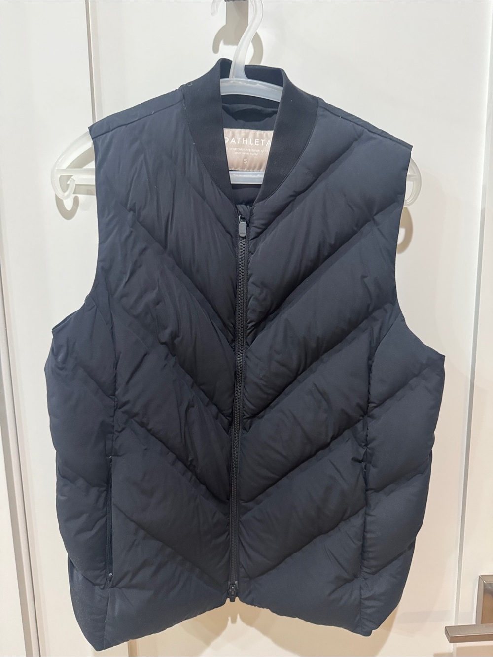 Athleta Navy Chevron Quilted Vest